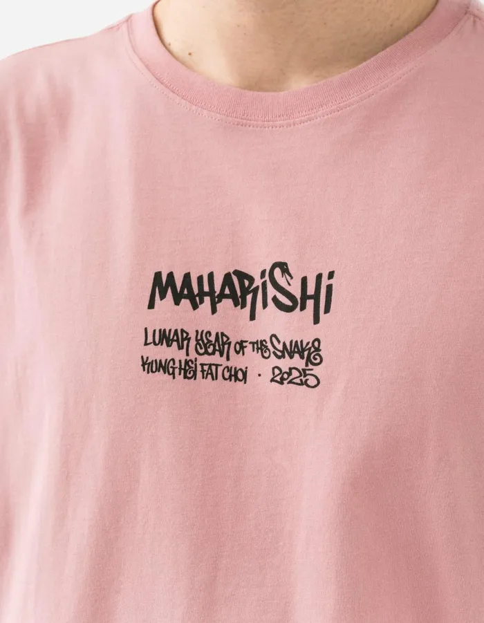 Maharishi Short Sleeve TShirts 1464 Kay One Year Of The Snake TShirt Pink 8211 Men