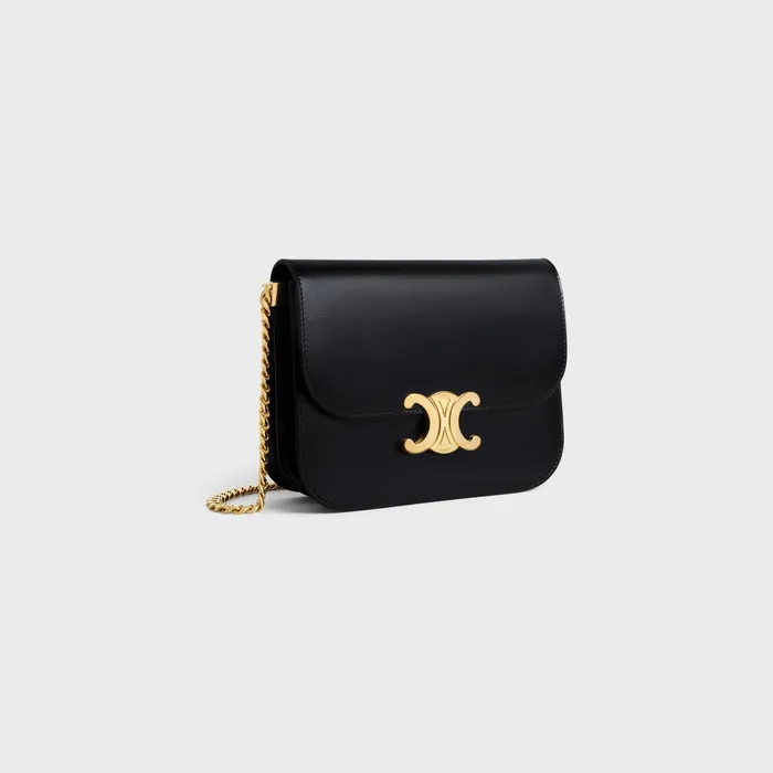 Medium College Bag In Shiny Calfskin Black Women CELINE MORE LINES Medium College Bag In Shiny Calfskin Black Women CELINE MORE LINES