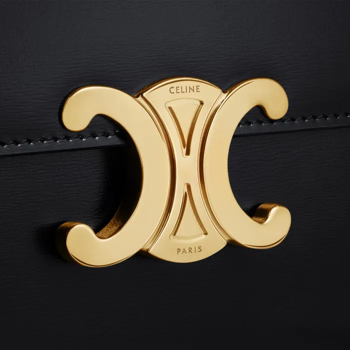Medium College Bag In Shiny Calfskin Black Women CELINE MORE LINES Medium College Bag In Shiny Calfskin Black Women CELINE MORE LINES