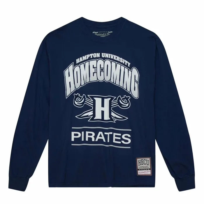 Men039s Collegiate Mitchell and Ness Homecoming Arch LS Tee Hampton University Men039s Collegiate Mitchell and Ness Homecoming Arch LS Tee Hampton University