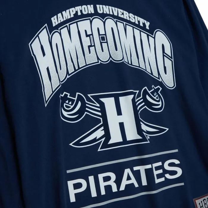 Men039s Collegiate Mitchell and Ness Homecoming Arch LS Tee Hampton University Men039s Collegiate Mitchell and Ness Homecoming Arch LS Tee Hampton University