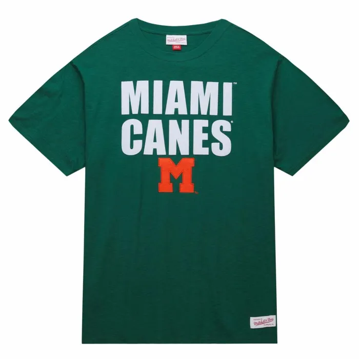 Men039s Collegiate Mitchell and Ness Legendary Slub SS Tee University Of Miami Men039s Collegiate Mitchell and Ness Legendary Slub SS Tee University Of Miami