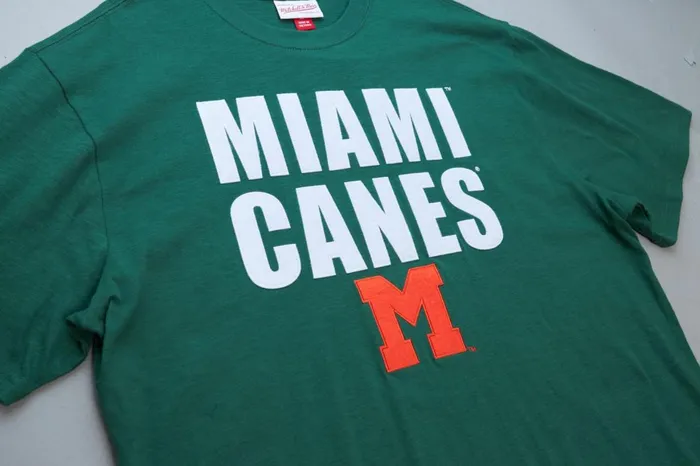 Men039s Collegiate Mitchell and Ness Legendary Slub SS Tee University Of Miami Men039s Collegiate Mitchell and Ness Legendary Slub SS Tee University Of Miami