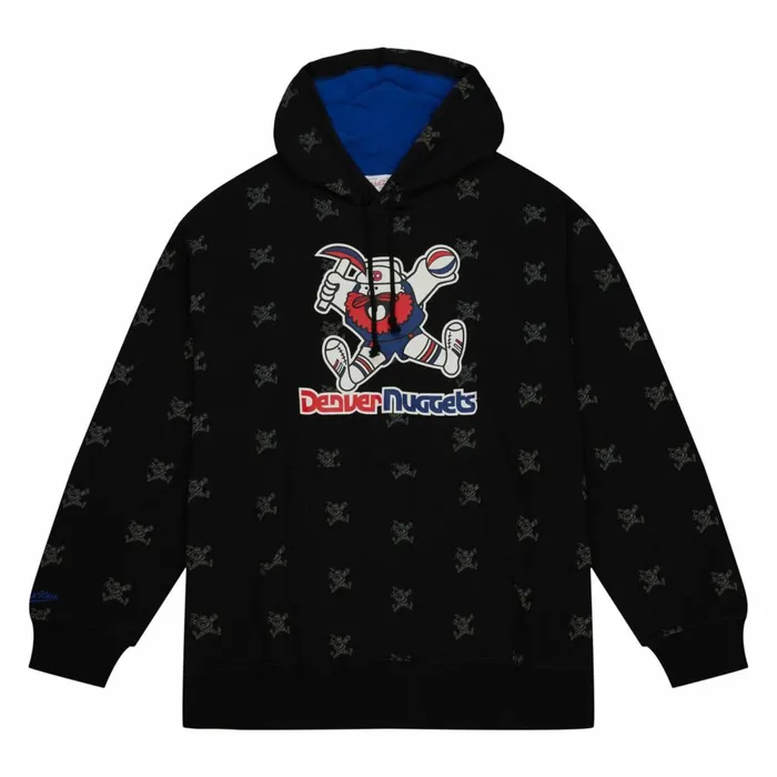 Men039s Hoodies and Sweatshirts Mitchell and Ness AOP Fleece Hoodie Denver Nuggets Men039s Hoodies and Sweatshirts Mitchell and Ness AOP Fleece Hoodie Denver Nuggets