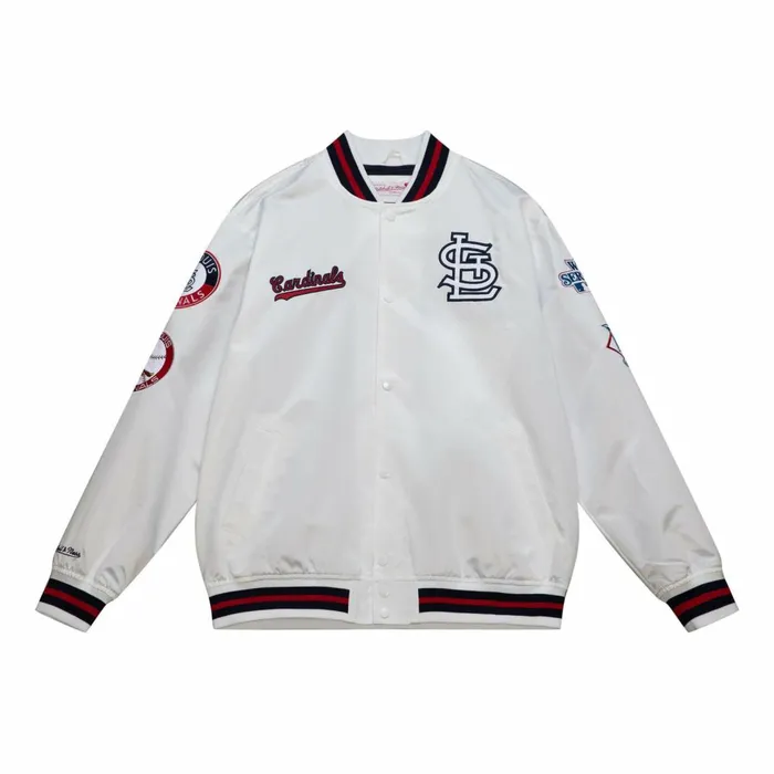 Men039s Jackets and Outerwear Mitchell and Ness City Collection Lightweight Satin Jacket St Louis Cardinals Men039s Jackets and Outerwear Mitchell and Ness City Collection Lightweight Satin Jacket St Louis Cardinals