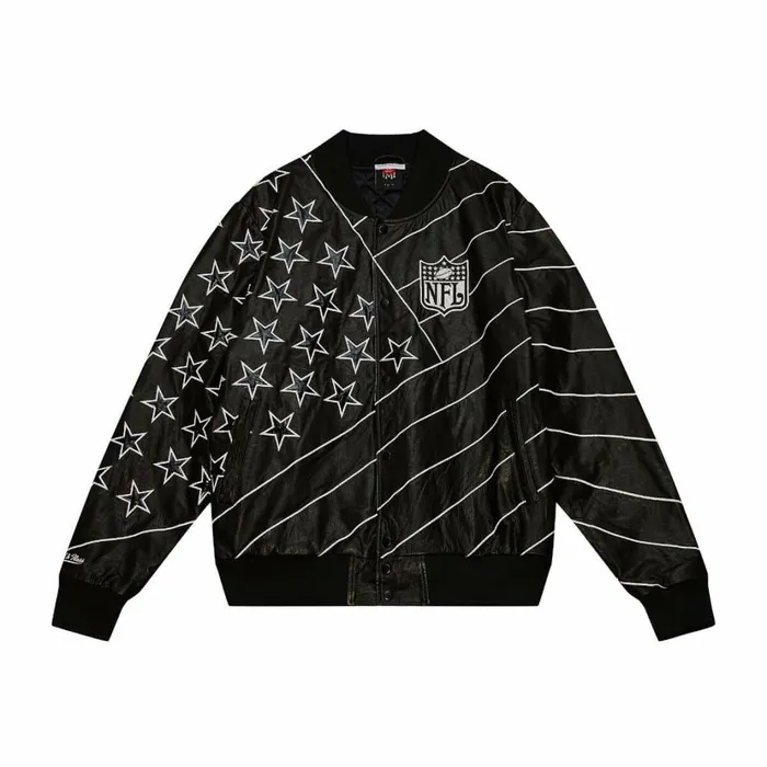 Men039s Jackets and Outerwear Mitchell and Ness MandN X Fenty Premium Leather Jacket Men039s Jackets and Outerwear Mitchell and Ness MandN X Fenty Premium Leather Jacket