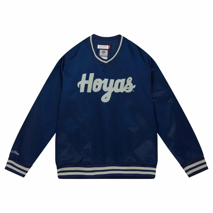 Men039s Jackets and Outerwear Mitchell and Ness Sideline Pullover Satin Jacket Georgetown University Men039s Jackets and Outerwear Mitchell and Ness Sideline Pullover Satin Jacket Georgetown University