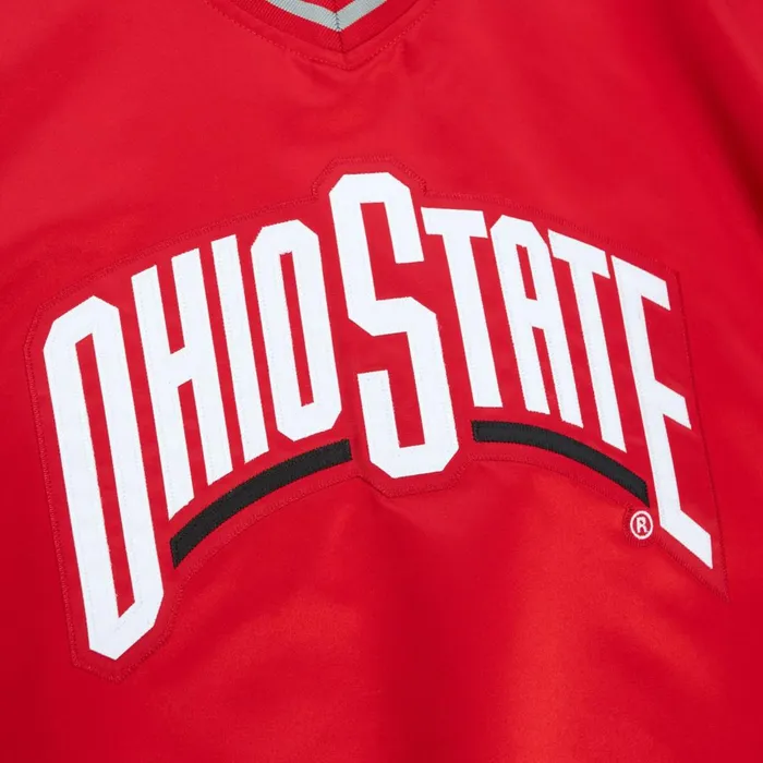 Men039s Jackets and Outerwear Mitchell and Ness Sideline Pullover Satin Jacket Ohio State Men039s Jackets and Outerwear Mitchell and Ness Sideline Pullover Satin Jacket Ohio State