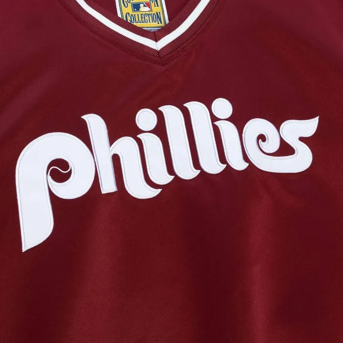 Men039s Jackets and Outerwear Mitchell and Ness Sideline Pullover Satin Jacket Philadelphia Phillies Men039s Jackets and Outerwear Mitchell and Ness Sideline Pullover Satin Jacket Philadelphia Phillies
