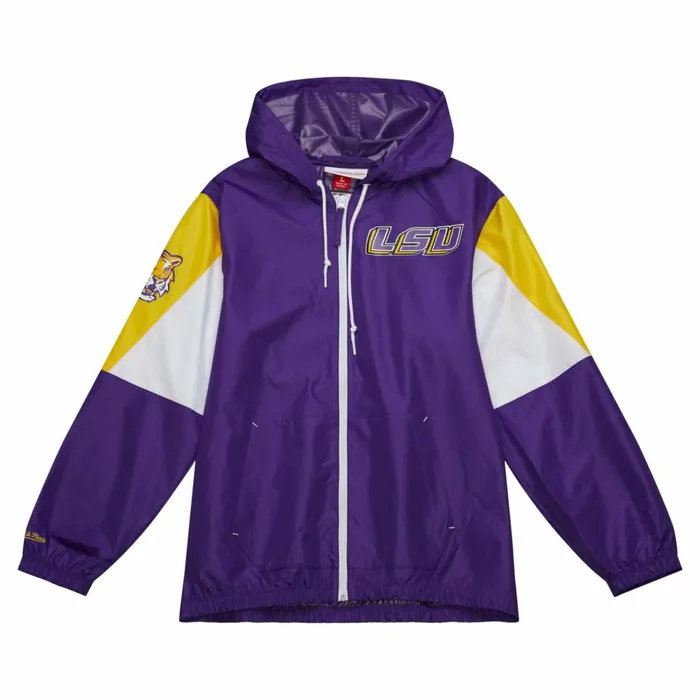 Men039s Jackets and Outerwear Mitchell and Ness Throw It Back Full Zip Windbreaker Louisiana State University Men039s Jackets and Outerwear Mitchell and Ness Throw It Back Full Zip Windbreaker Louisiana State University