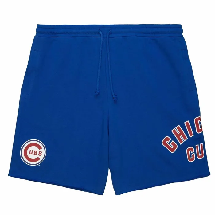 Men039s MLB Mitchell and Ness Game Day FT Shorts Chicago Cubs
