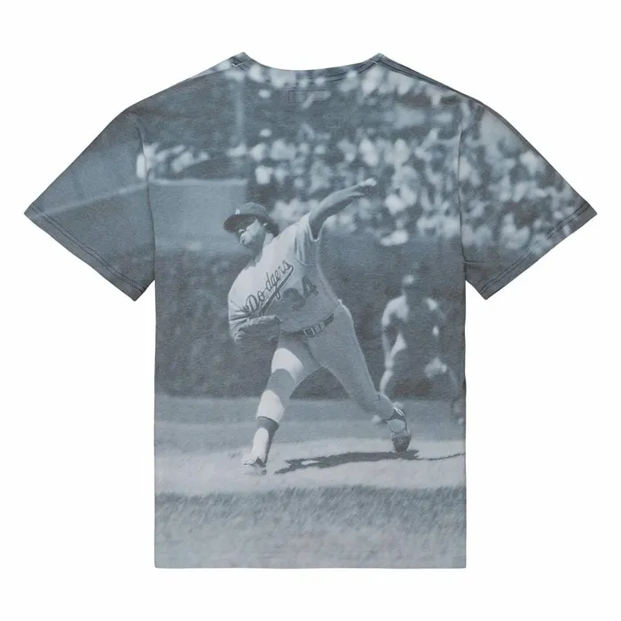 Men039s MLB Mitchell and Ness Highlight Sublimated Player Tee Los Angeles Dodgers Fernando Valenzuela Men039s MLB Mitchell and Ness Highlight Sublimated Player Tee Los Angeles Dodgers Fernando Valenzuela