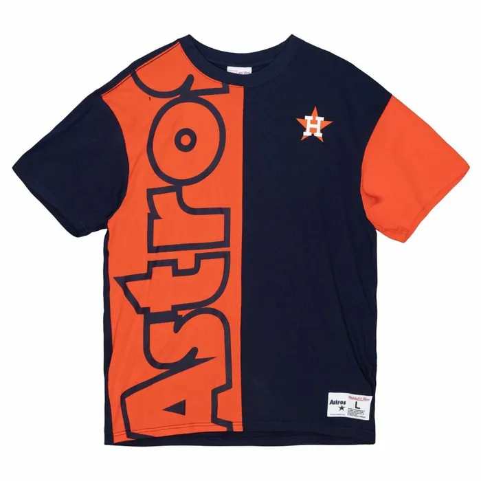 Men039s MLB Mitchell and Ness Play By Play 20 SS Tee Houston Astros