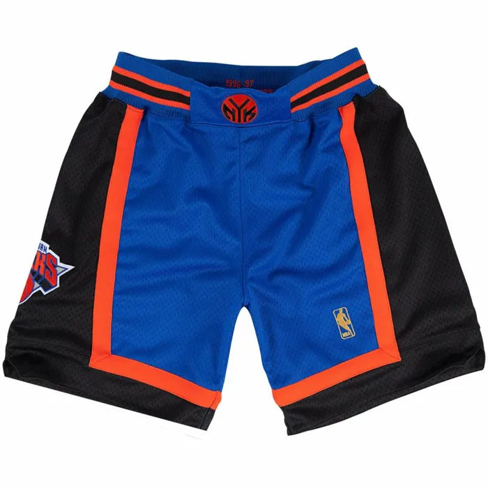 Men039s NBA Authentic Mitchell and Ness Authentic Shorts New York Knicks Road 199697
