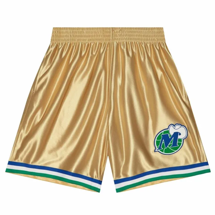 Men039s NBA Swingman Mitchell and Ness 75th Anniversary Gold Swingman Dallas Mavericks 199899 Shorts Men039s NBA Swingman Mitchell and Ness 75th Anniversary Gold Swingman Dallas Mavericks 199899 Shorts
