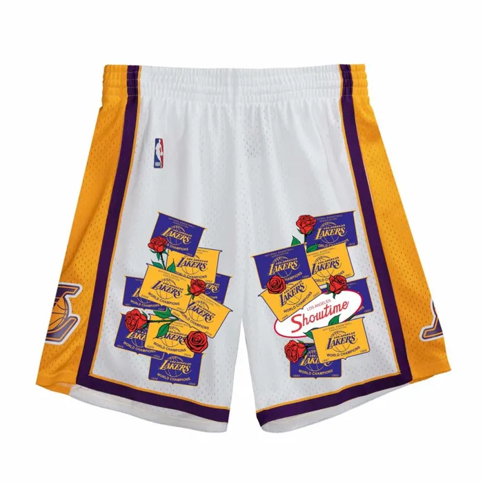 Men039s NBA Swingman Mitchell and Ness Roses And Banners Shorts Los Angeles Lakers Men039s NBA Swingman Mitchell and Ness Roses And Banners Shorts Los Angeles Lakers