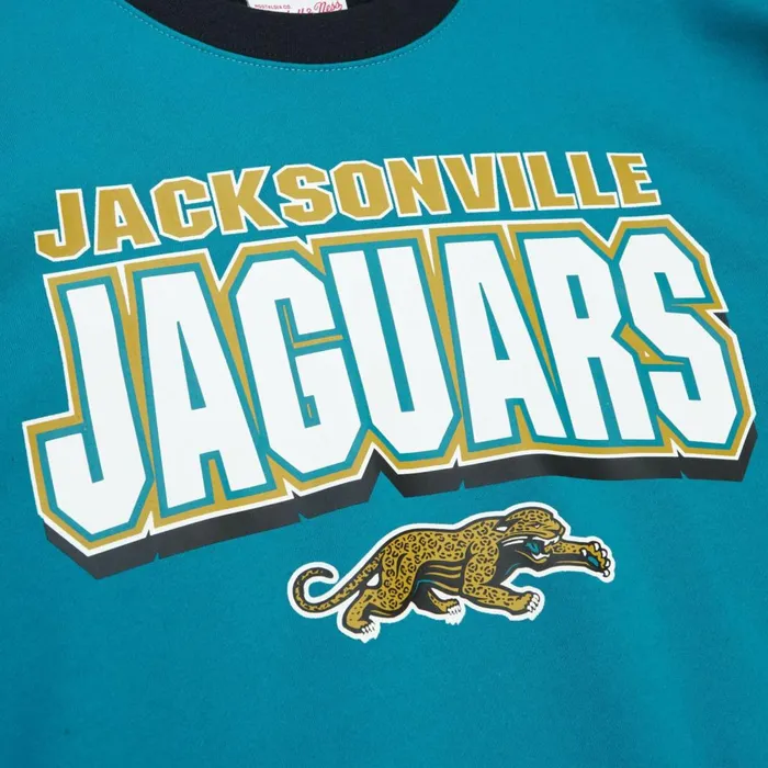 Men039s NFL Mitchell and Ness All Over Crew 20 Tee Jacksonville Jaguars Men039s NFL Mitchell and Ness All Over Crew 20 Tee Jacksonville Jaguars