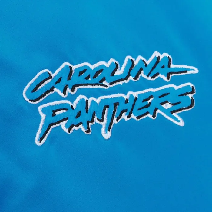 Men039s NFL Mitchell and Ness Heavyweight Satin Jacket Carolina Panthers Men039s NFL Mitchell and Ness Heavyweight Satin Jacket Carolina Panthers