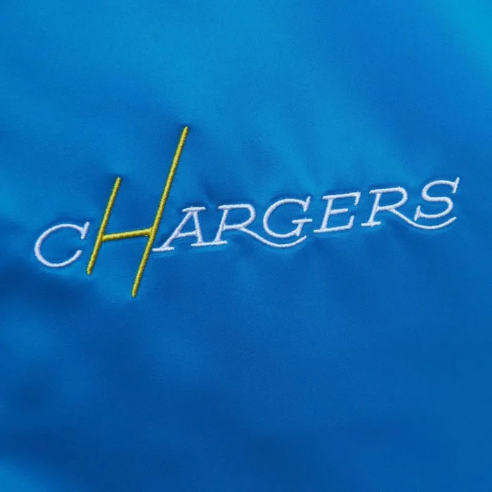 Men039s NFL Mitchell and Ness Heavyweight Satin Jacket Los Angeles Chargers Men039s NFL Mitchell and Ness Heavyweight Satin Jacket Los Angeles Chargers