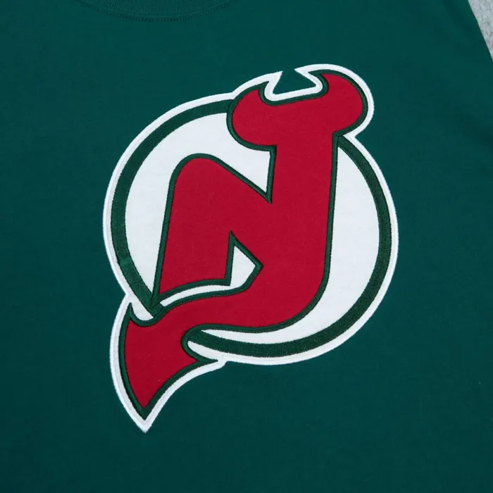 Men039s NHL Mitchell and Ness Color Blocked SS Tee New Jersey Devils Men039s NHL Mitchell and Ness Color Blocked SS Tee New Jersey Devils