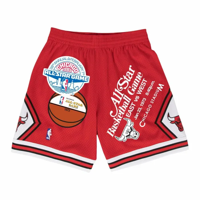 Men039s Shorts Mitchell and Ness ASG Patches Shorts Chicago Bulls