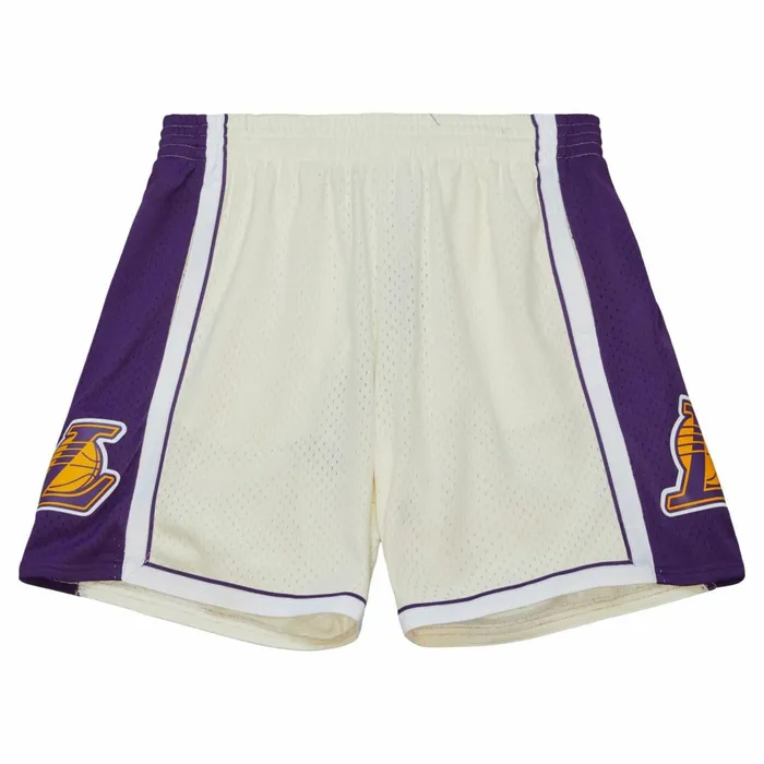 Men039s Shorts Mitchell and Ness Cream Swingman Shorts Los Angeles Lakers 2009 Men039s Shorts Mitchell and Ness Cream Swingman Shorts Los Angeles Lakers 2009