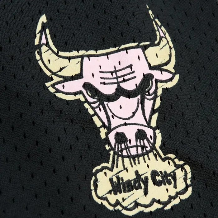 Men039s Shorts Mitchell and Ness Sidewalk Sketch Shorts HWC Chicago Bulls Men039s Shorts Mitchell and Ness Sidewalk Sketch Shorts HWC Chicago Bulls