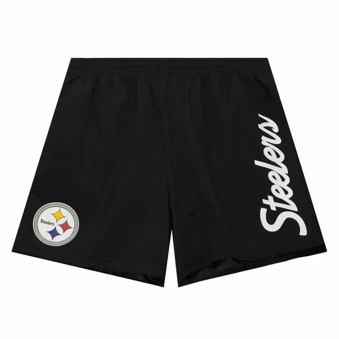 Men039s Shorts Mitchell and Ness Team Essentials Nylon Shorts Pittsburgh Steelers Men039s Shorts Mitchell and Ness Team Essentials Nylon Shorts Pittsburgh Steelers