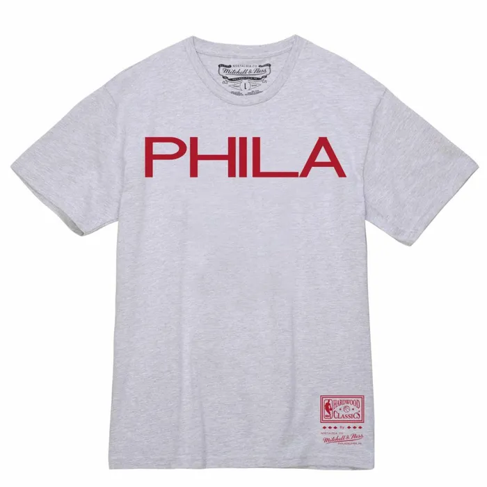 Men039s TShirts and Tops Mitchell and Ness Team Wordmark 3 Tee Philadelphia 76ers Men039s TShirts and Tops Mitchell and Ness Team Wordmark 3 Tee Philadelphia 76ers