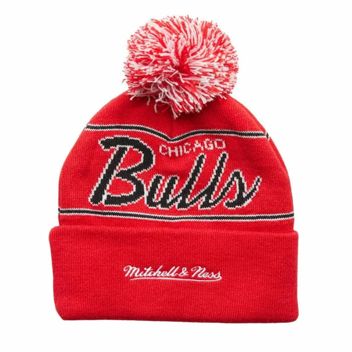 Men039sWomen039s Knit 154 Styles Mitchell and Ness Script Pom Beanie HWC Chicago Bulls Men039sWomen039s Knit 154 Styles Mitchell and Ness Script Pom Beanie HWC Chicago Bulls
