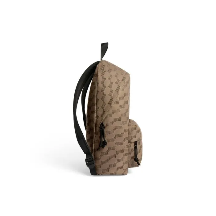 Men Backpacks Balenciaga Signature Medium Backpack Bb Monogram Jacquard Canvas In Beige