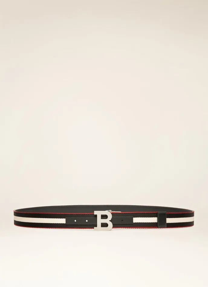 Men Bally Belts B Buckle 8211 Synthetic Fabric 35mm Belt In Black