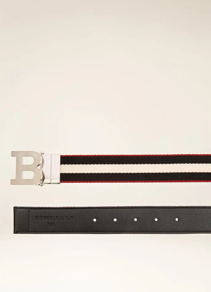Men Bally Belts B Buckle 8211 Synthetic Fabric 35mm Belt In Black