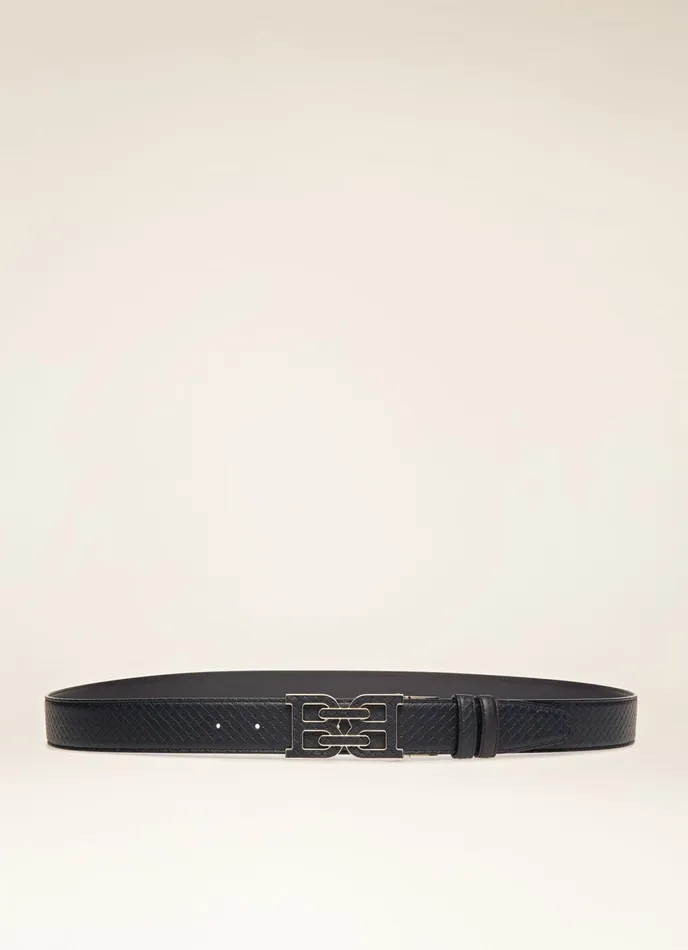 Men Bally Belts BChain 8211 Leather 35mm Belt In Navy