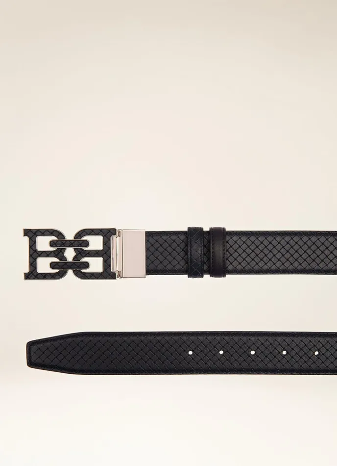 Men Bally Belts BChain 8211 Leather 35mm Belt In Navy