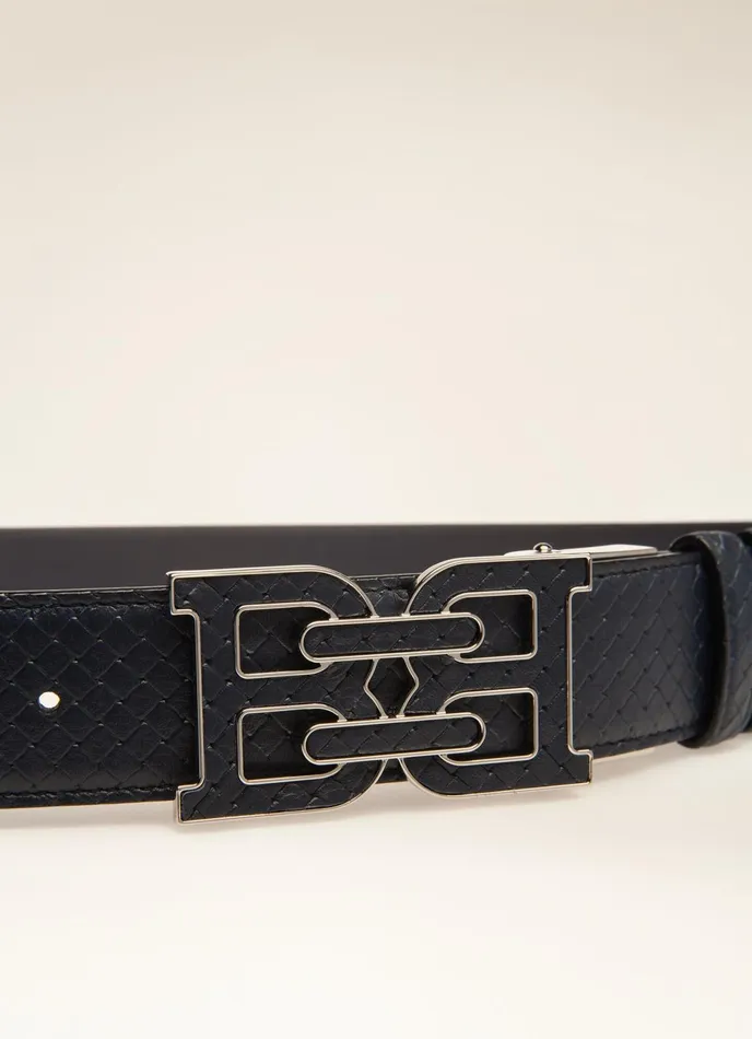 Men Bally Belts BChain 8211 Leather 35mm Belt In Navy