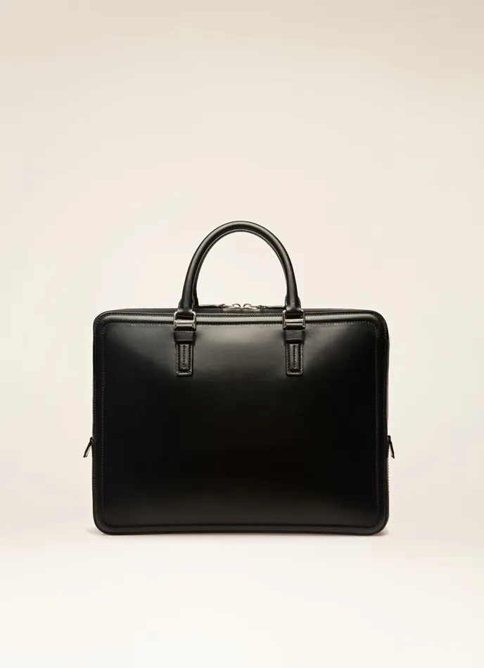 Men Bally Business Bags Sergy 8211 Leather Business Bag In Black