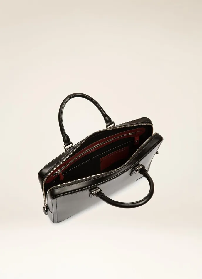 Men Bally Business Bags Sergy 8211 Leather Business Bag In Black