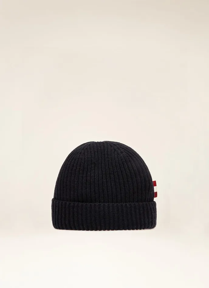 Men Bally Gloves And Hats Ribbed Beanie 8211 Cashmere Hat In Navy