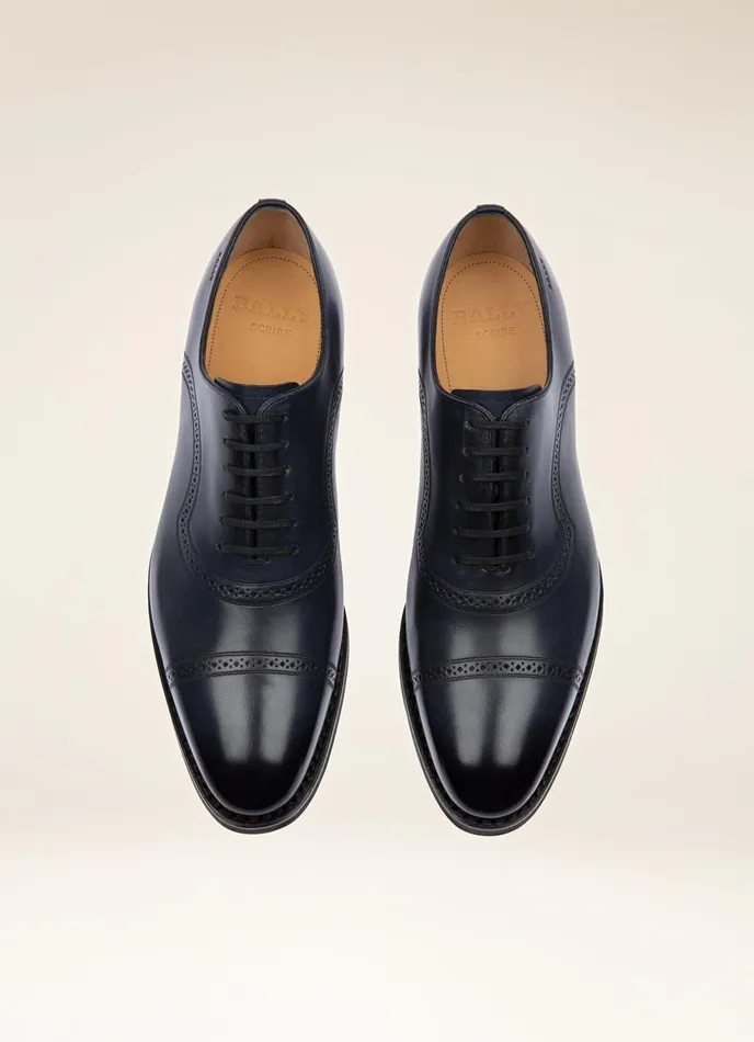 Men Bally LaceUps And Monks Scotch 8211 Leather Oxfords In Navy