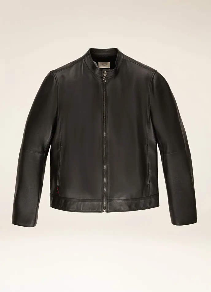 Men Bally Leather Biker Jacket 8211 Leather Outerwear In Black