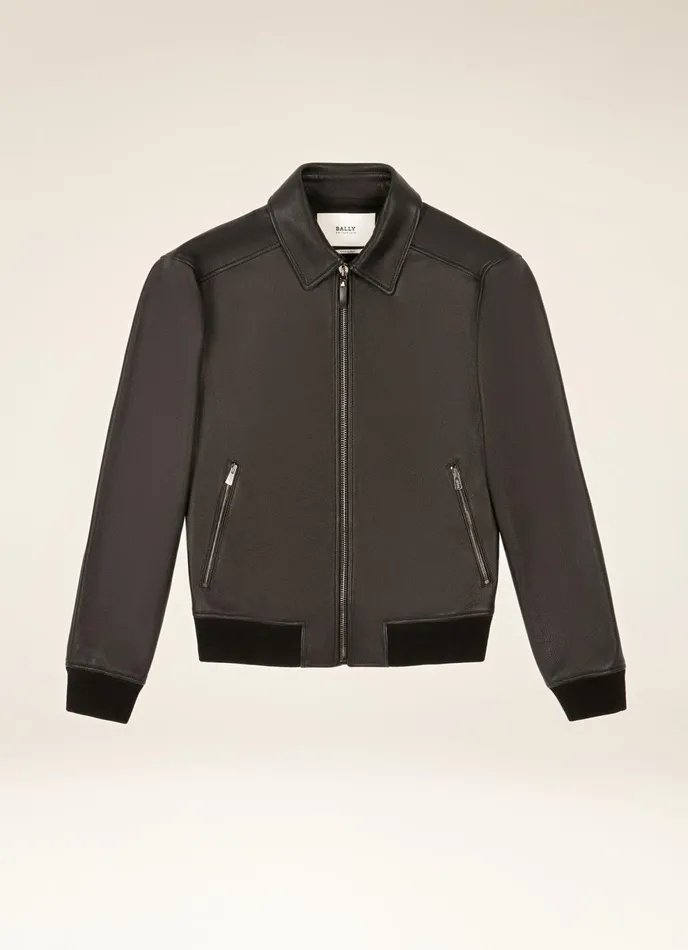 Men Bally Leather Blouson 8211 Leather Outerwear In Black