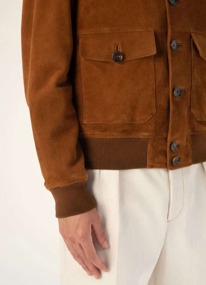 Men Bally Leather Bomber Jacket 8211 Suede Leather Outerwear In Brown