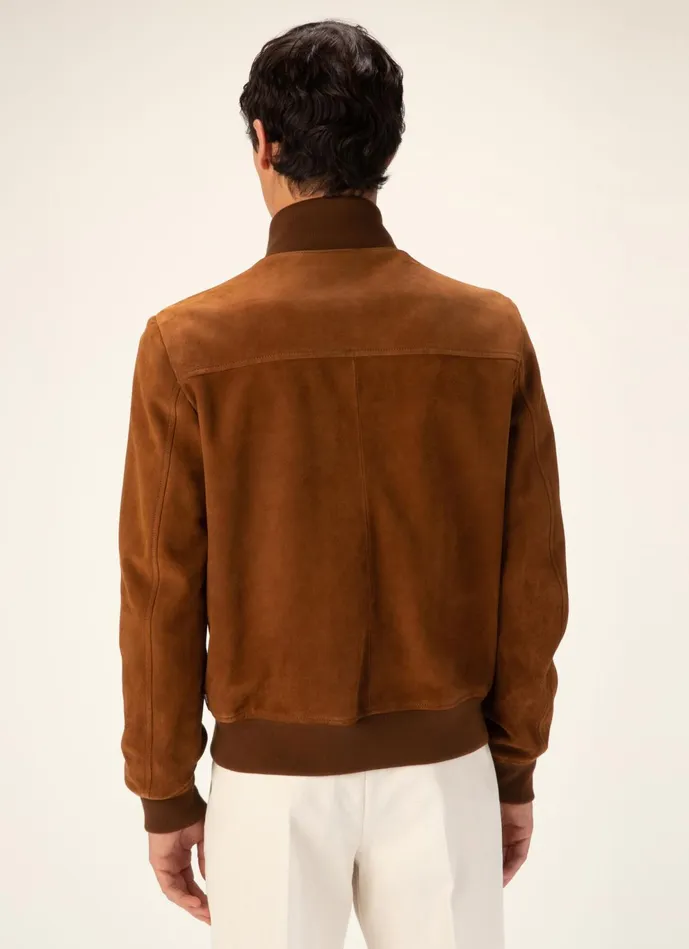 Men Bally Leather Bomber Jacket 8211 Suede Leather Outerwear In Brown