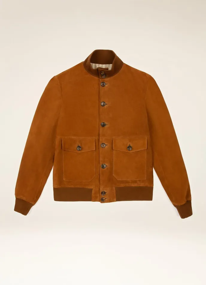 Men Bally Leather Bomber Jacket 8211 Suede Leather Outerwear In Brown
