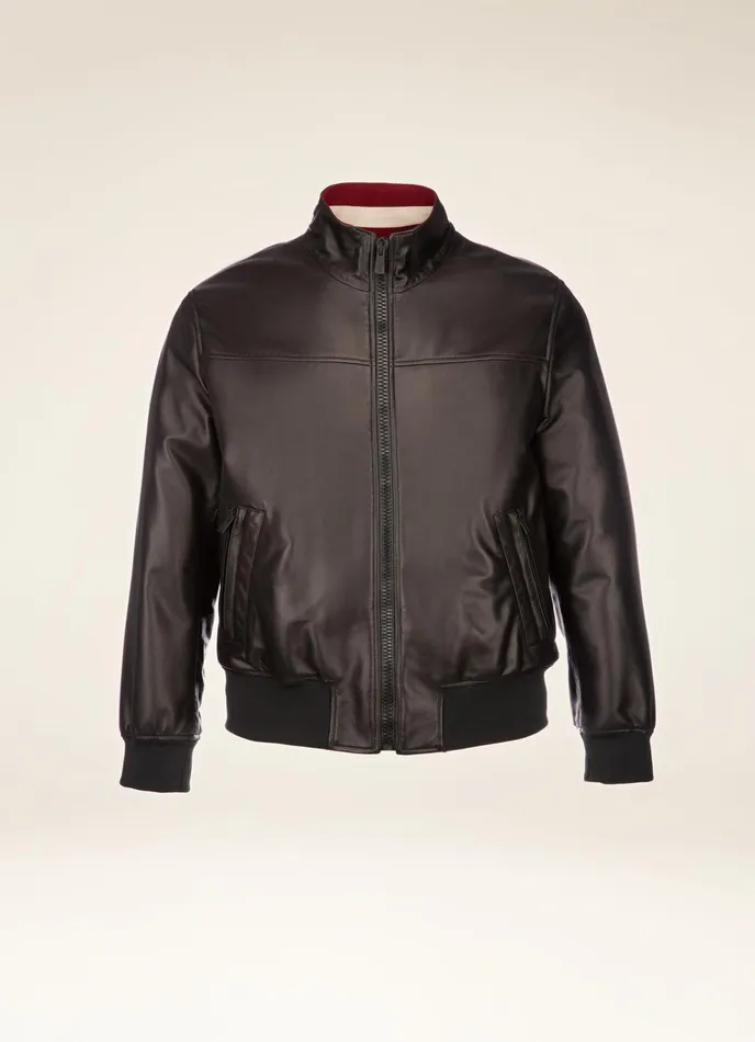 Men Bally Leather Leather Bomber Jacket 8211 Nappa Leather Outerwear In Black
