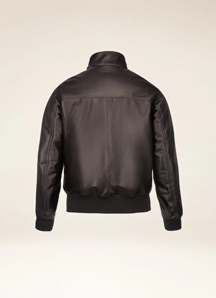 Men Bally Leather Leather Bomber Jacket 8211 Nappa Leather Outerwear In Black