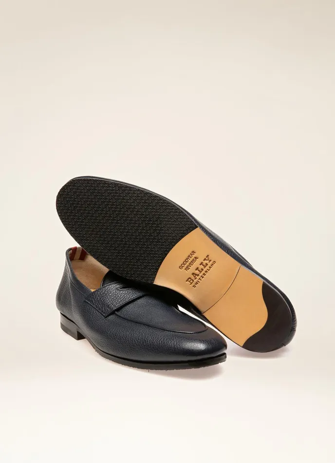 Men Bally Loafers And Moccasins Plumy 8211 Leather Loafers In Navy