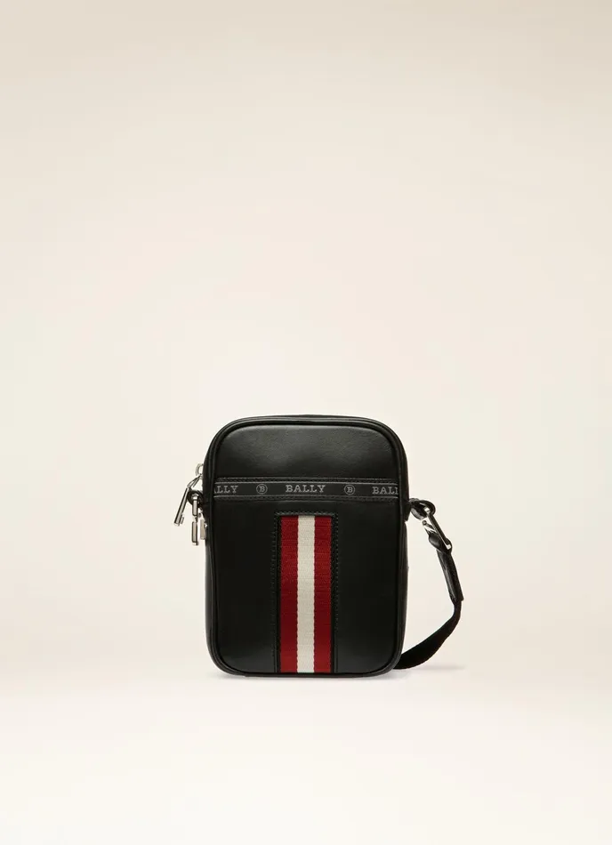 Men Bally Messenger Bags Heyot 8211 Leather CrossBody Bag In Black