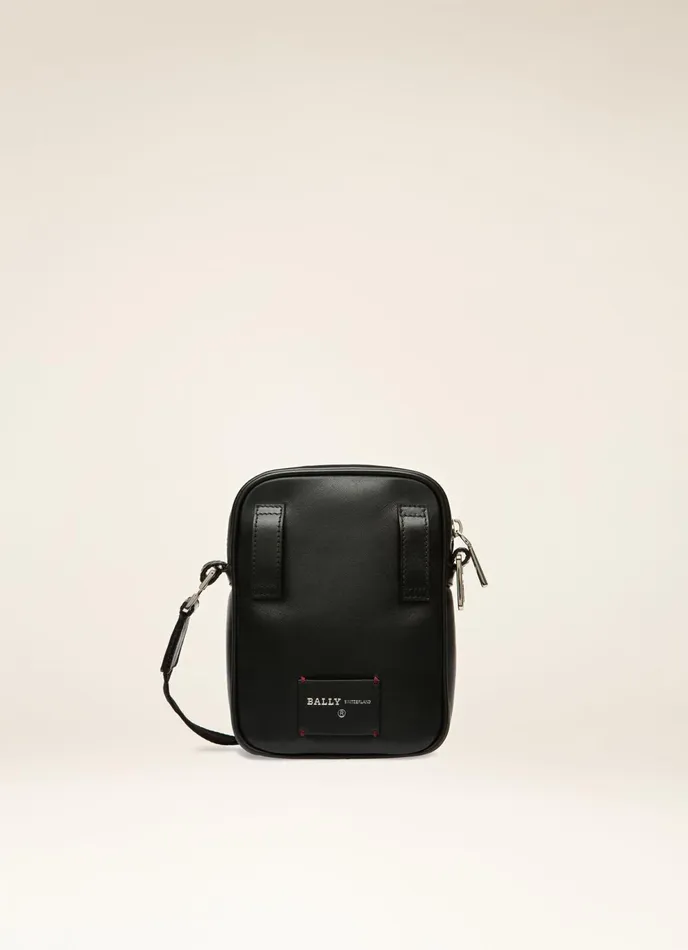 Men Bally Messenger Bags Heyot 8211 Leather CrossBody Bag In Black